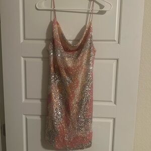 Sequin Spaghetti Strap Dress